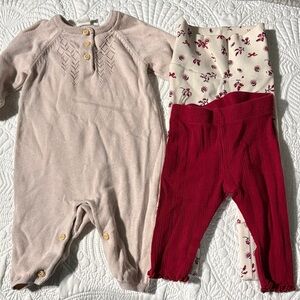 H&M Knit Romper & Leggings Bundle for Baby Girl NB/ 1-2 Months